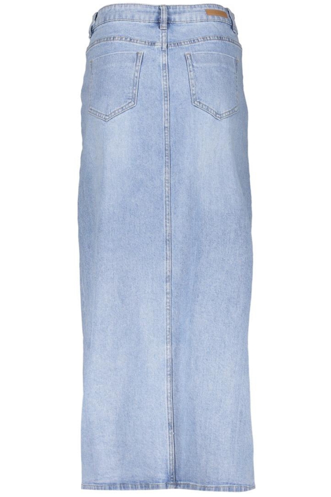 MAXI SPIJKERROK MET PATCH POCKETS 56013 10 HEAVY BLEACHED DENIM